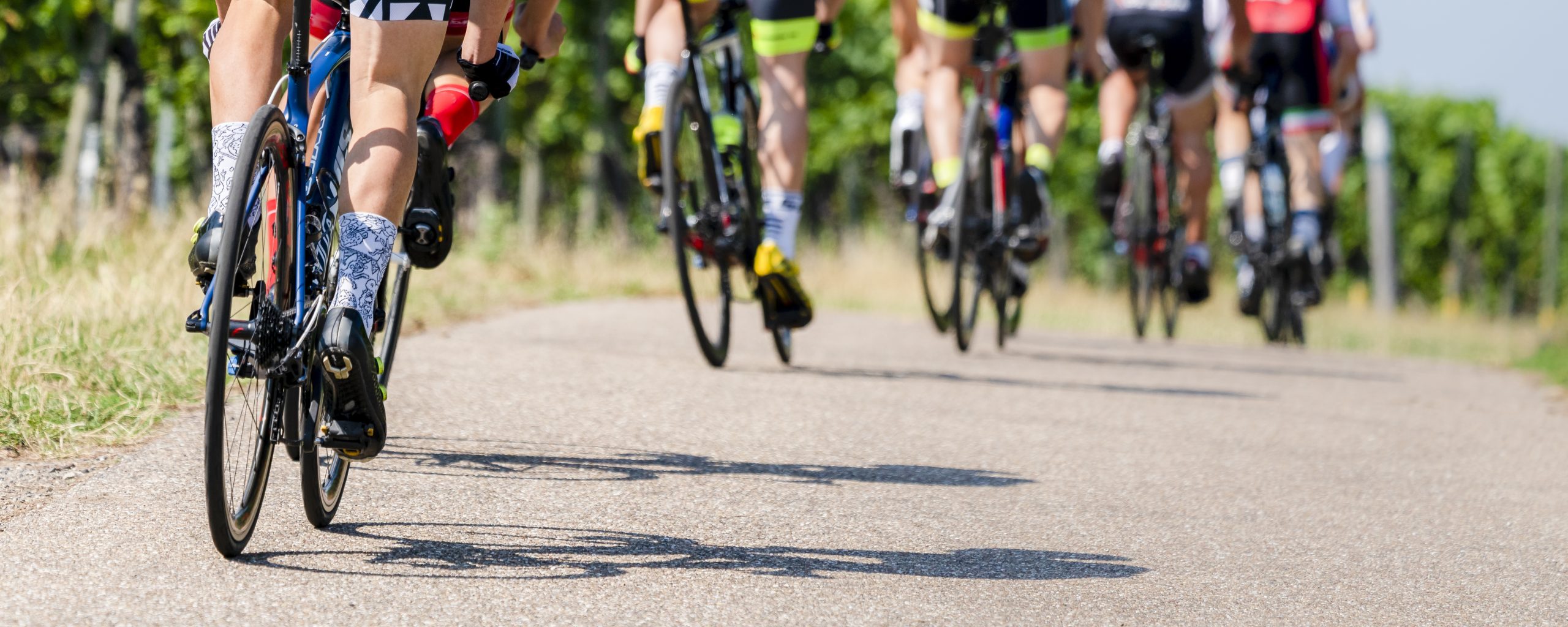 detail of bike and feet of a cyclist in a bicycle race